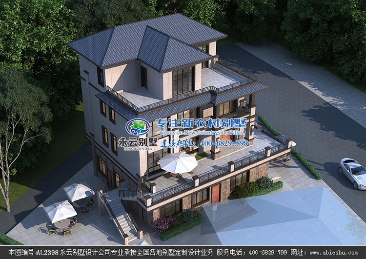 【实地设计】湖南浏阳市镇头镇临街带商铺门面新中式别墅定制案例欣赏