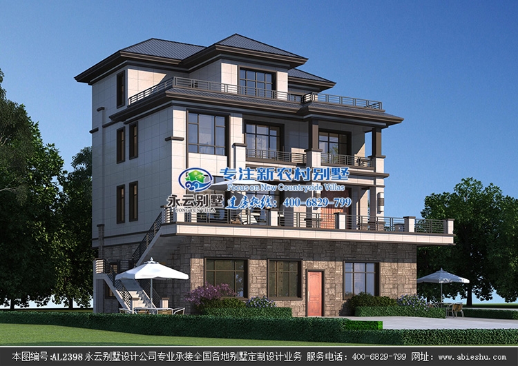 【实地设计】湖南浏阳市镇头镇临街带商铺门面新中式别墅定制案例欣赏