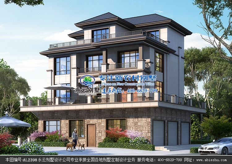 【实地设计】湖南浏阳市镇头镇临街带商铺门面新中式别墅定制案例欣赏