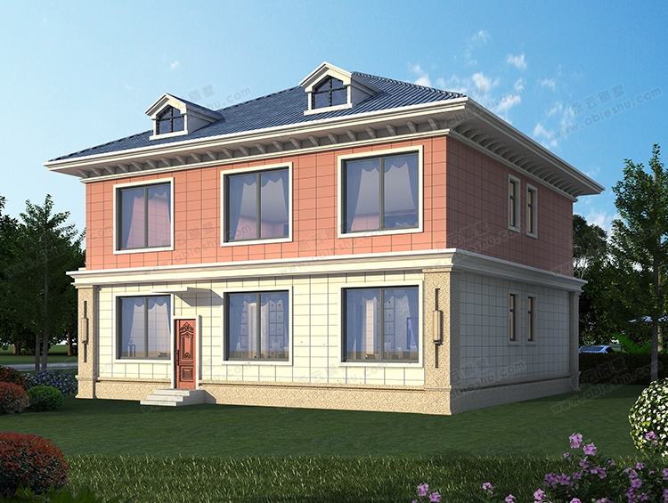 【2022新款】AT2892优雅大气带弧形楼梯两层乡村小别墅全套施工图纸