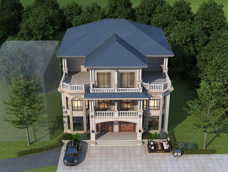 兄弟双拼别墅AT2891每户120平三层小开间联体别墅全套图纸15x18米