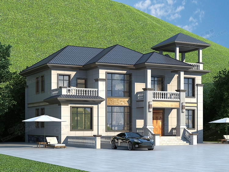 2023新款AT2896两层带地下室新中式别墅全套设计施工图纸15.9X12.8m