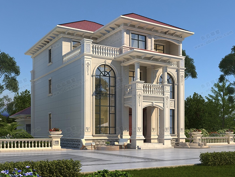 AT2897占地150平米2023新款复式楼豪华小三层别墅全套设计图纸11x13.2米