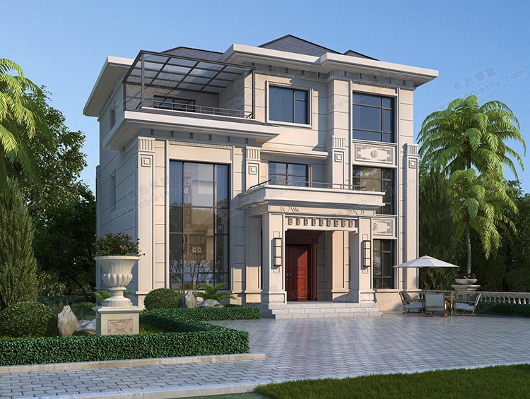 【新中式复式楼】AT2909占地143平新款带露台乡村自建小别墅全套施工设计图纸12.Mx11M