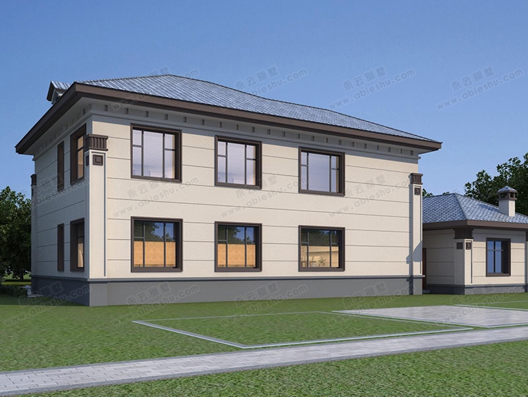 AT2928经典新中式四间二层漂亮乡村别墅自建房全套设计施工图纸16.5×12.3M