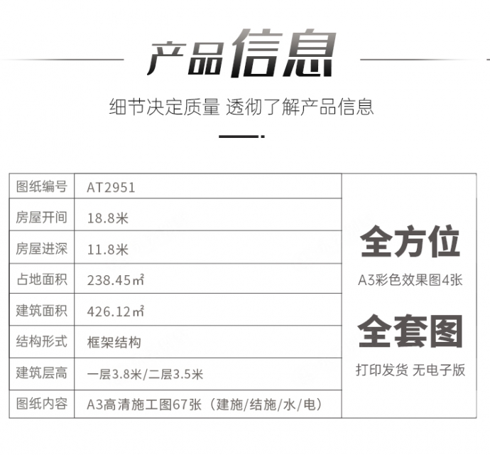 永云新款AT2951高端大气二层带车库欧式风格复式楼别墅设计图纸19x12M