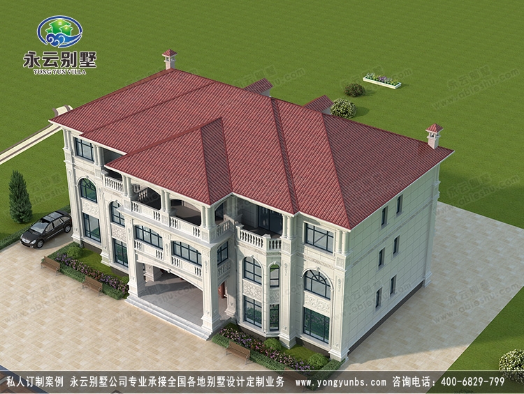 【实地设计】南昌进贤县三层两户双拼共中堂屋欧式豪华大别墅定制案例