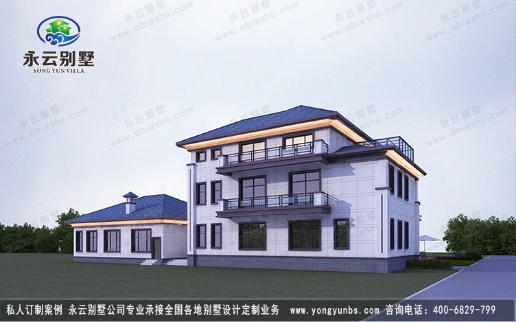 【实地设计】带附楼方案|长沙县路口镇三层新中式别墅设计定制案例