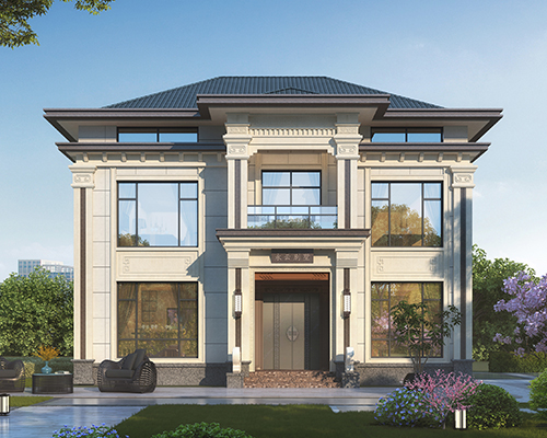 新中式两层半160平小别墅AT2975二层带阁楼农村自建房图纸12.6mX12.2m